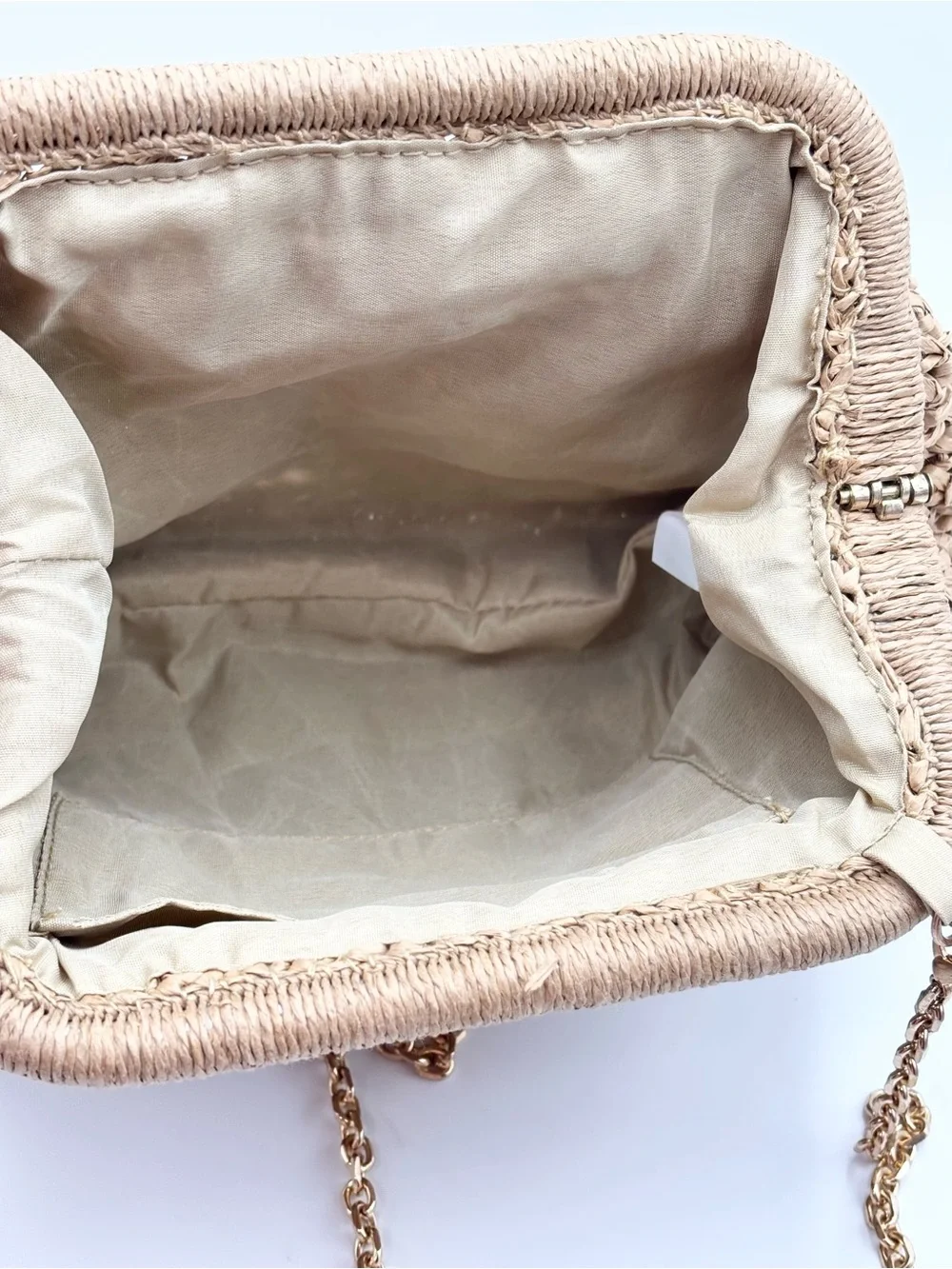 Straw Shell Embellished Crossbody Bag - Natural - Picture 5 of 12